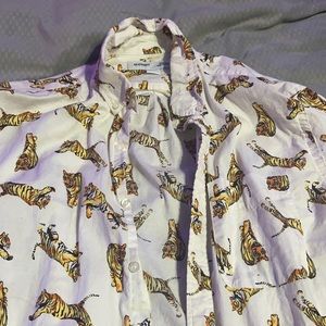 tiger button up shirt